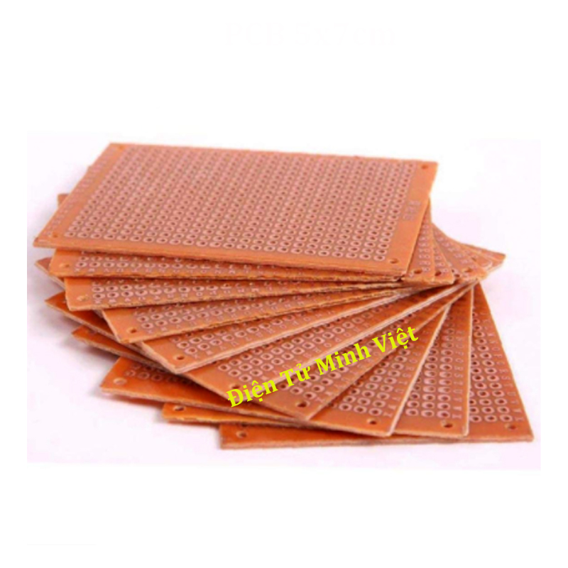 Combo 5 Tấm PCB Phíp Đồng Đục Lỗ 5x7Cm ( nâu ) Hàn mạch thủ công