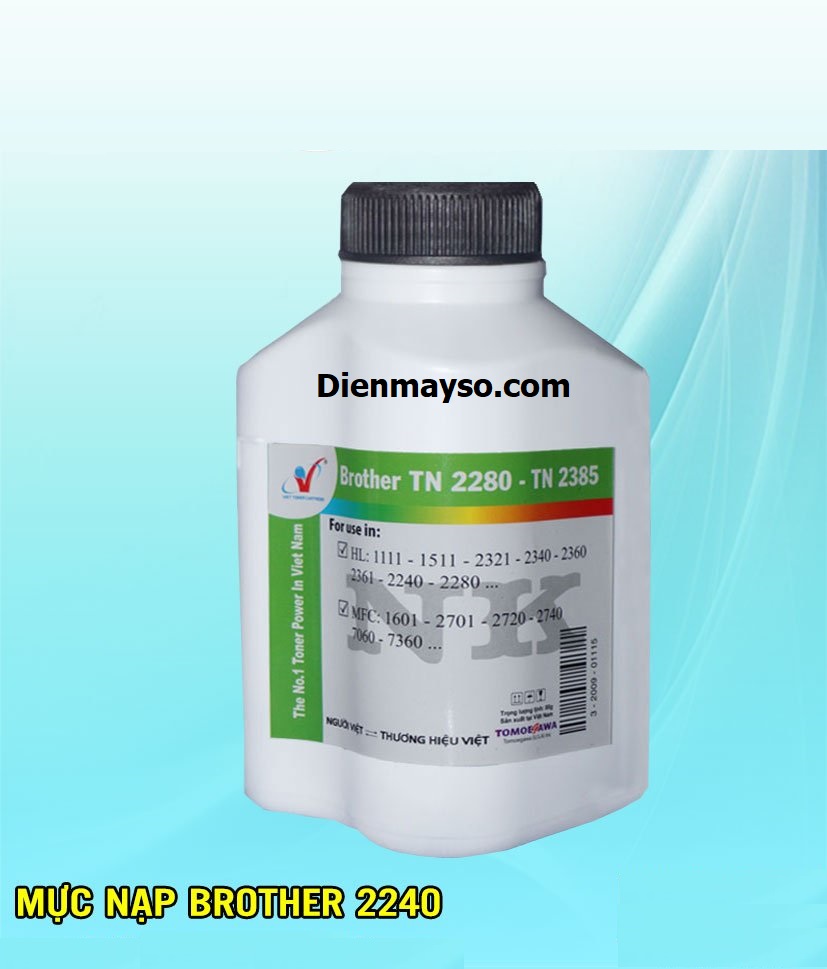 Mực Nạp TN2280 Máy in Brother 2130, 2240, 2250, 2270, 2280, 7360, 7860, 7065, TN-2385, L2361DN, L2520D, L2366DW, L2321D, L2701DW combo 10 chai