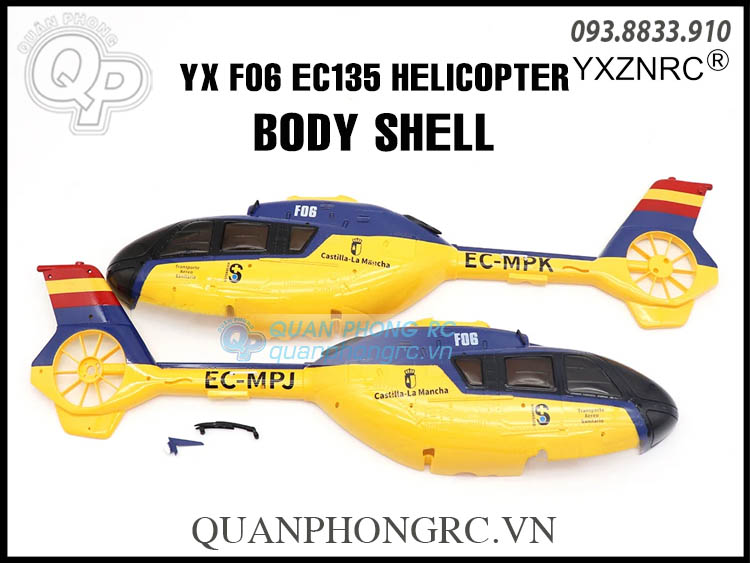 Bộ canopy yuxiang yu xiang f06 ec135 6ch dual brushless helicopter body shell