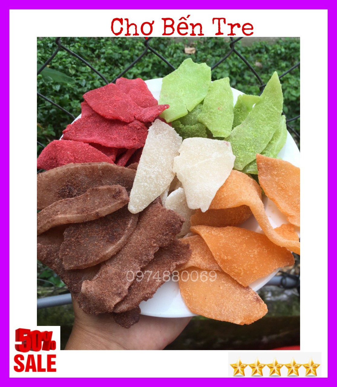 (Freeship) 1Kg Mứt dừa non miếng mix vị BẾN TRE- CHỢ BẾN TRE