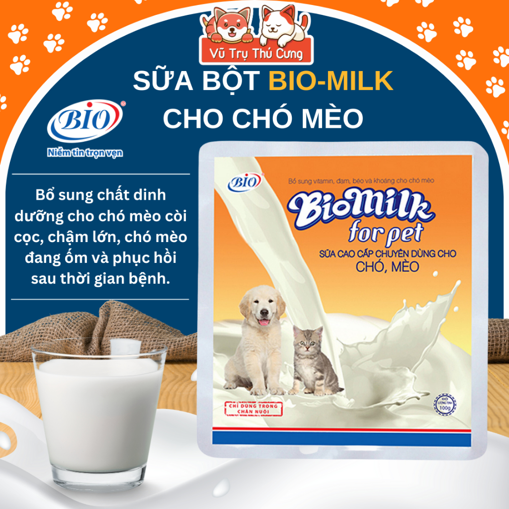 Sữa bio milk cho chó mèo 100g