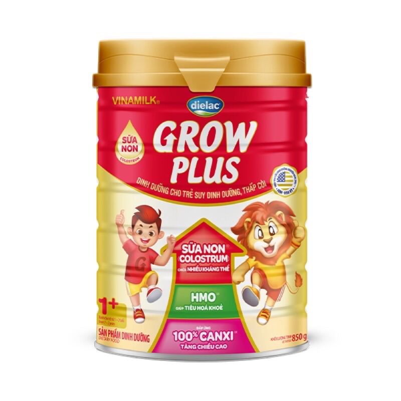 [Hoàn tiền 12%] [HCM]Sữa Bột VNM Dielac Growplus Đỏ 1+ 850g ( Mẫu Mới )