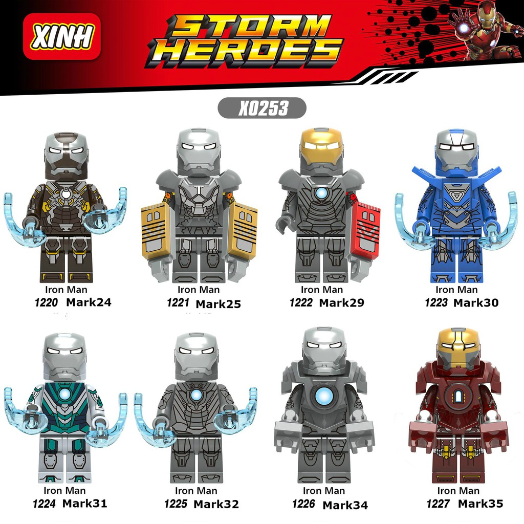 Mini Các Mẫu Siêu Anh Hùng Iron Man Phiên Bản Mark24 Mark25 Mark29 Mark30 Mark31 Mark32 Mark34 Mark35