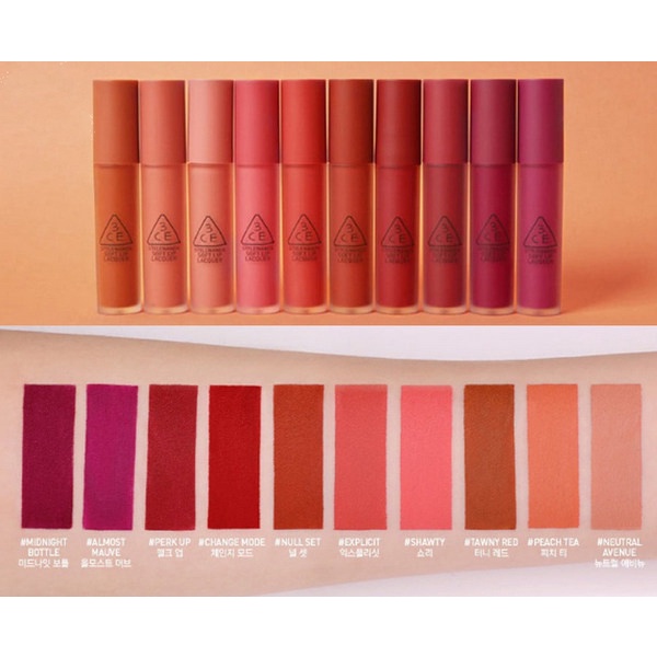Son kem 3ce Soft Lip Lacquer Change Mode Shawty Perk Up Tawny Red Null Set - Bebeau