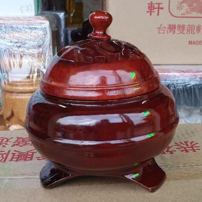 Lư xông trầm gỗ tràm bông vàng cao 12 cm