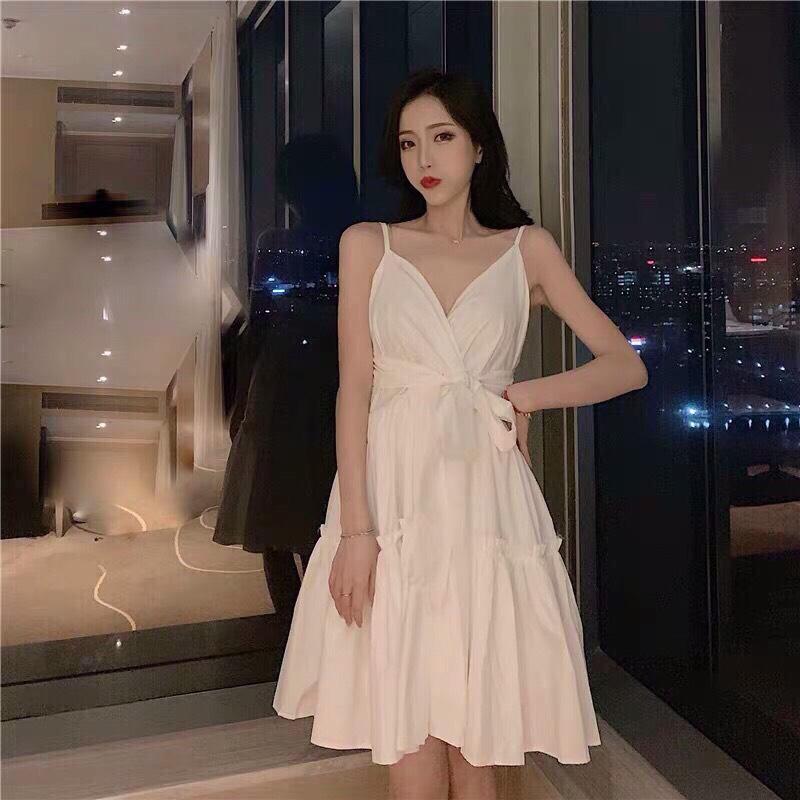 [HCM]Set váy nơ eo  - QH