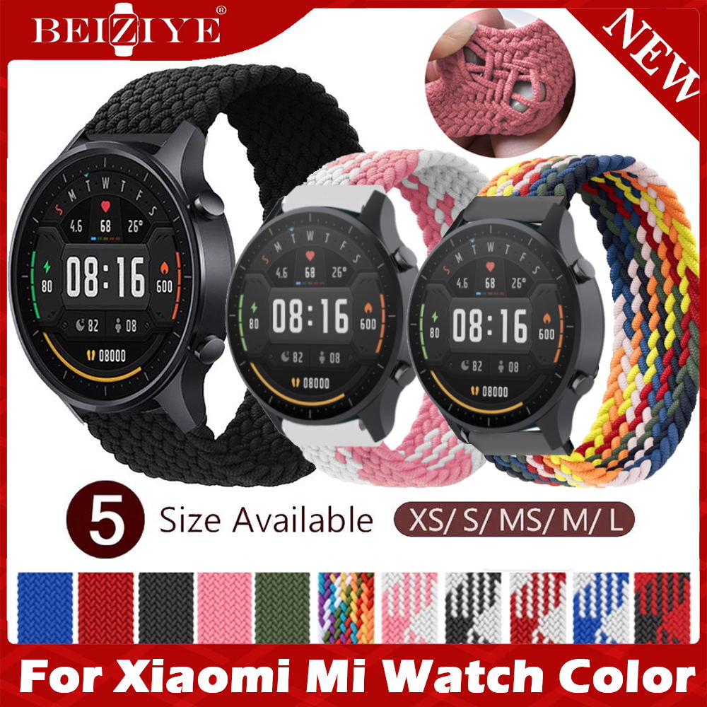 Braided Solo Loop Dây đeo bằng vải nylon cho Xiaomi Mi Watch Màu sắc thể thao đàn hồi Vòng đeo tay thể thao cho xiaomi mi watch Dây đeo đồng hồ thông minh Phụ kiện