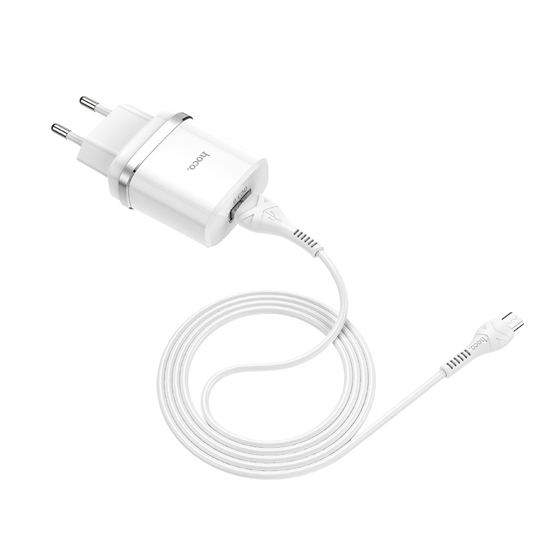 Bộ sạc nhanh 18W Hoco C12Q cổng USB, QC3.0 đầu Micro, Type-C Android dây cáp dài 1m