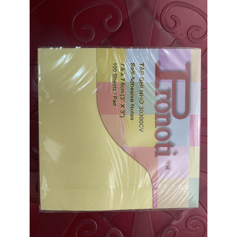 Giấy ghi chú vàng Pronoti cỡ 3x3(76x76mm)