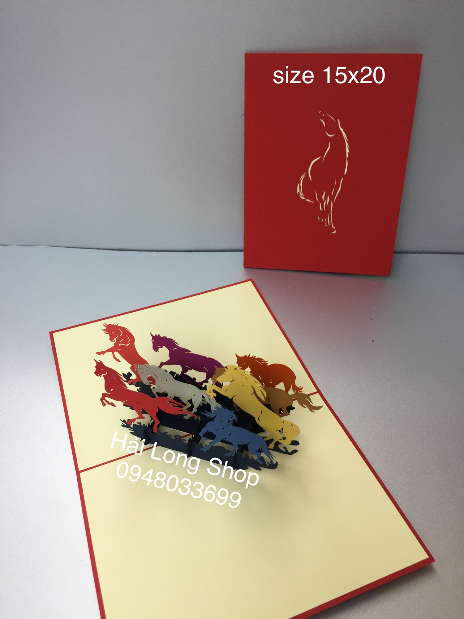 Bát Mã 2 - Horse - Thiệp 3D