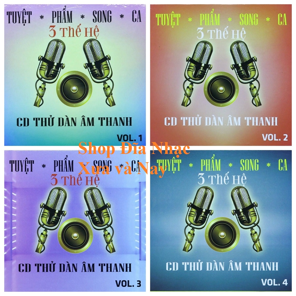 Combo 4 cd tuyệt phẩm song ca 3 thế hệ - cd thử dàn âm thanh - cd nhạc vàng chất lượng cao