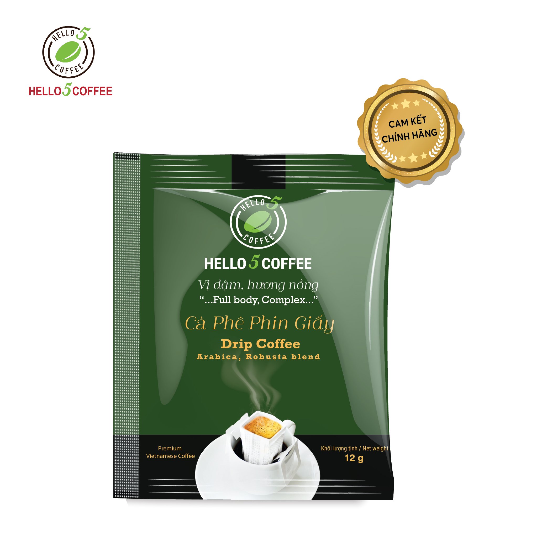 Cà Phê Phin Giấy (Drip Bag) - Hello 5 Coffee gói 12 gram