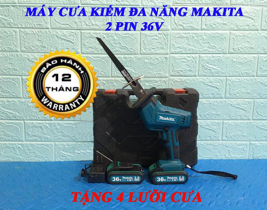Máy cưa kiếm đa năng dùng pin 36v makita 2 pin. tặng 4 lưỡi cưa