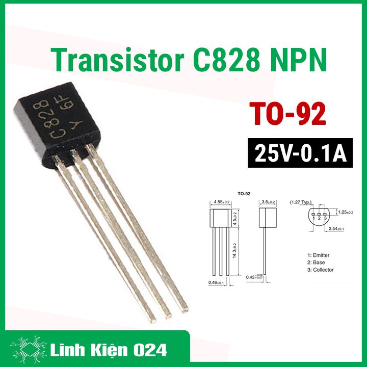 Bộ 10 transistor c828 to-92 npn điện áp 25v 0.1a