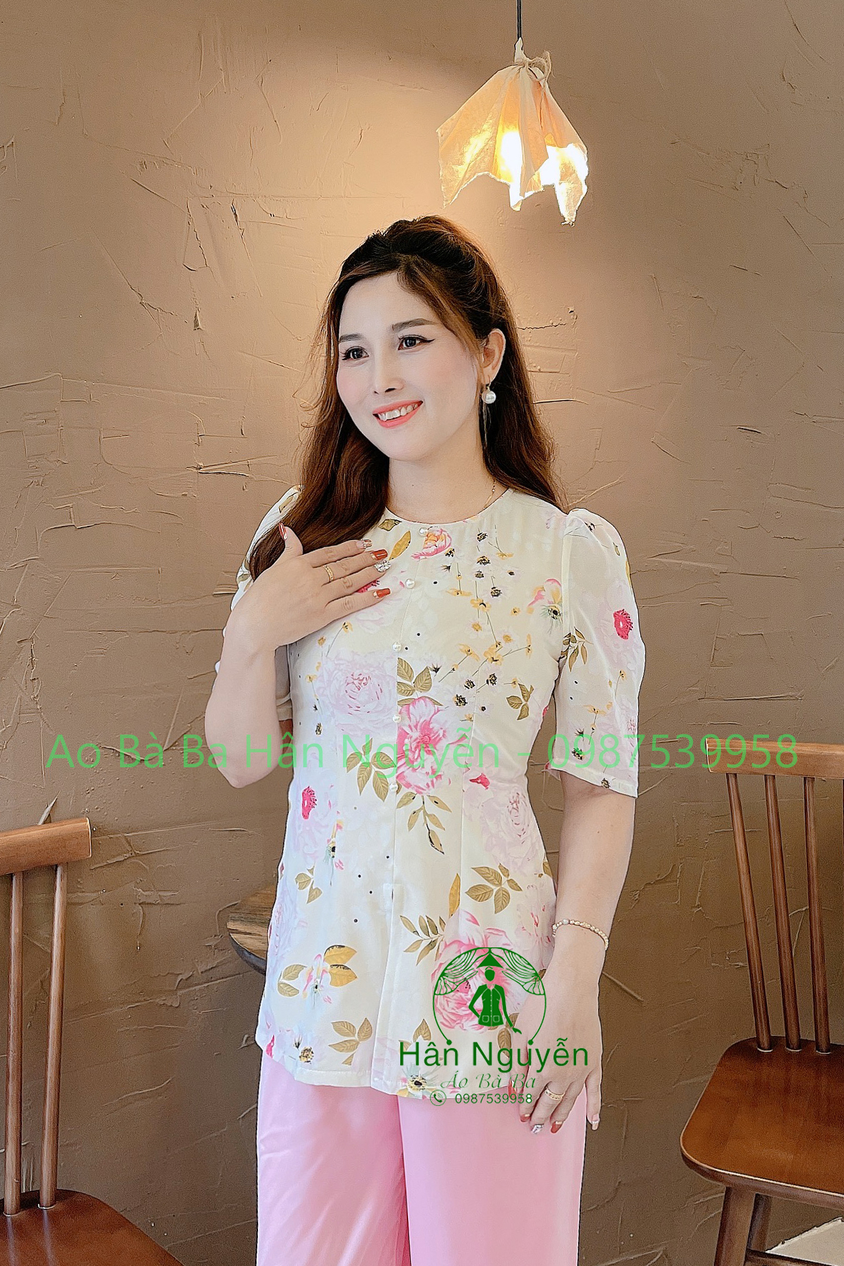 ÁO BÀ BA VOAN CỔ TRÒN