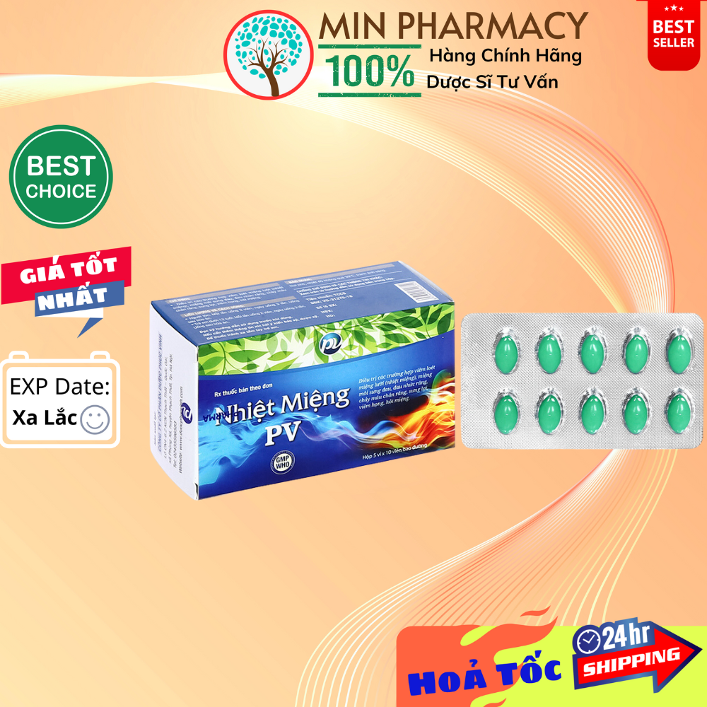 Nhiệt Miệng PV Hỗ trợ nhiệt miệng, hôi miệng - Minpharmacy