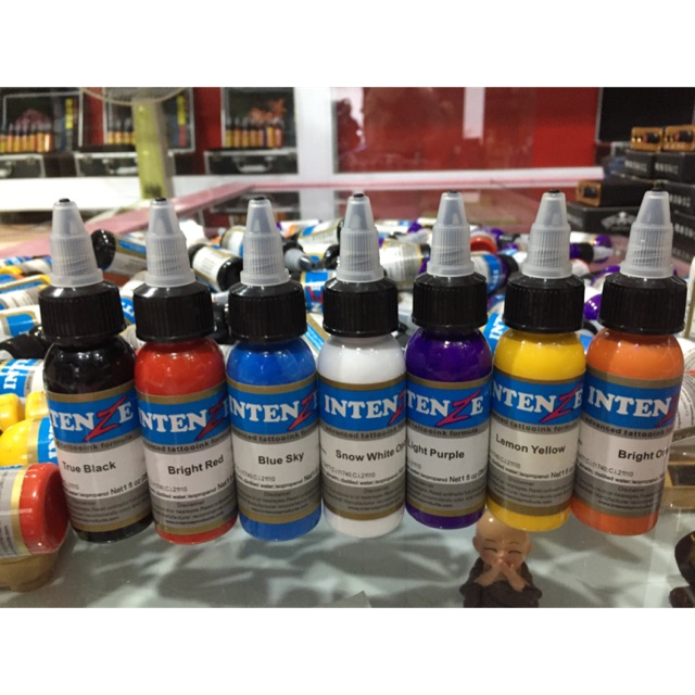 Sét mực tập 7 màu,chỉ dùng xăm lên da tập xăm,phát ngẫu nhiên