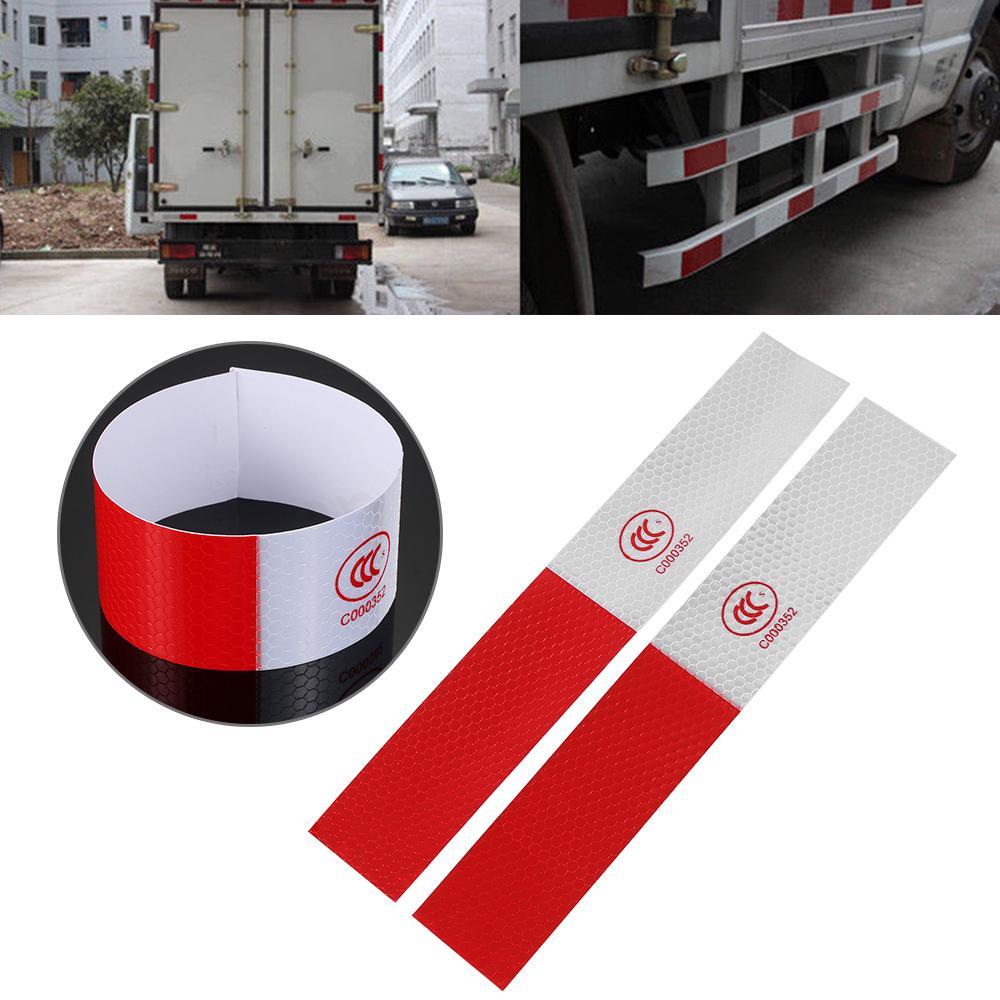 Combo 10 miếng Decal phản quang Trắng Đỏ 4.6cm x 30cm