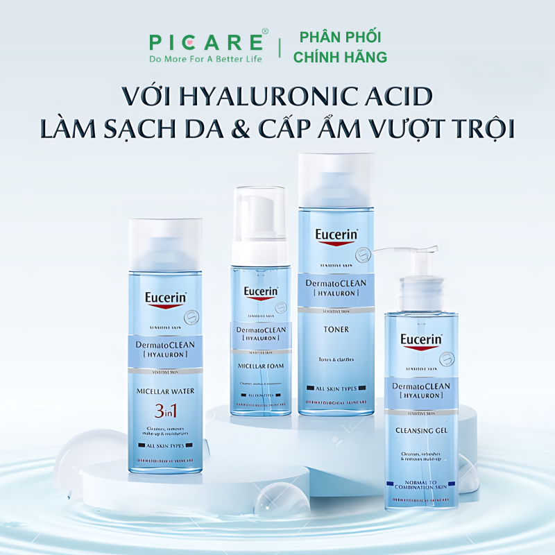 [GIẢM 20K ĐƠN 399K] Eucerin Sữa rửa mặt cho da nhạy cảm  Dermatoclean Gel 200ml