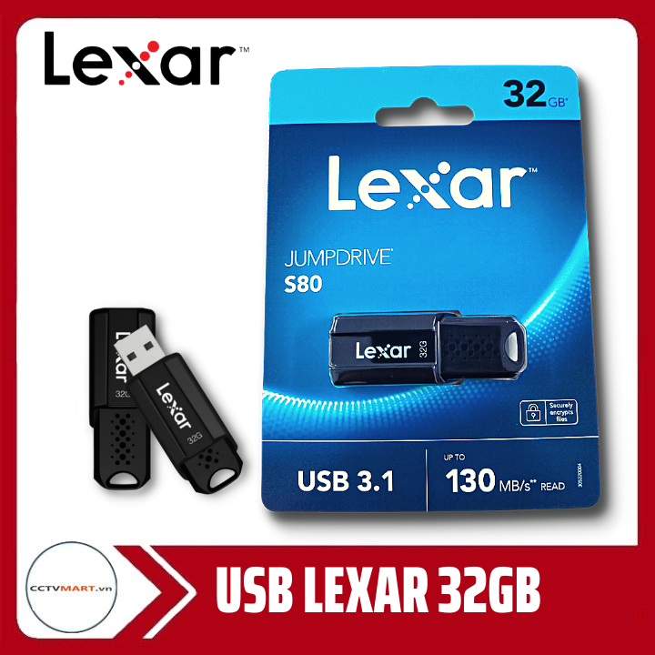 [Chính Hãng] USB Lexar JumpDrive 32GB S80 USB 3.1 Flash Drive Tốc Độ Đọc Lên Đến 130Mb/s