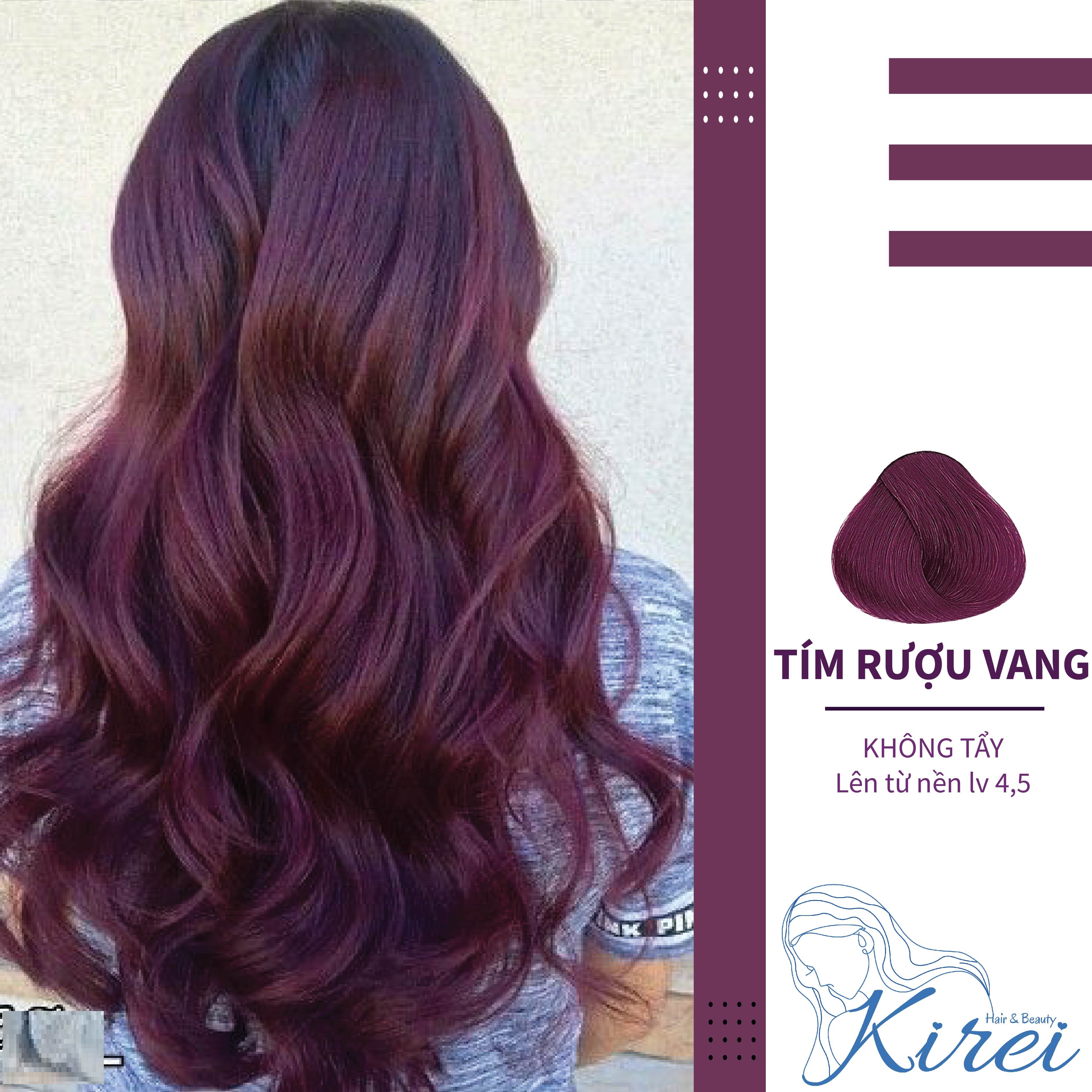KireiHair tím rượu vang: Với KireiHair tím rượu vang, bạn sẽ có một màu tóc đẹp huyền bí và quyến rũ. Tận hưởng cuộc sống với một nhan sắc mới và tự tin hơn với màu tóc tuyệt đẹp này.