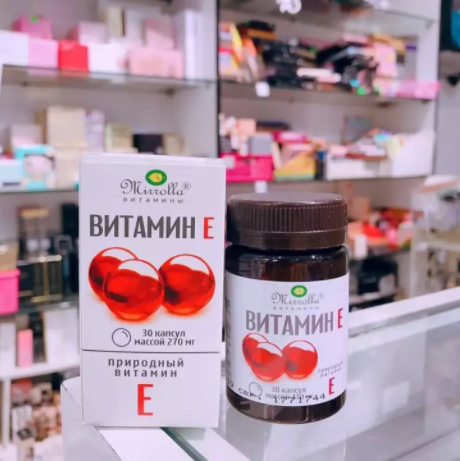 Viên uống Vitamin E Đỏ Mirrolla 270mg của Nga Hộp 30 viên