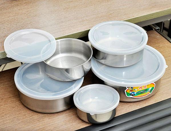 Bộ bát Bộ 5 thố inox cao cấp có nắp đậy
