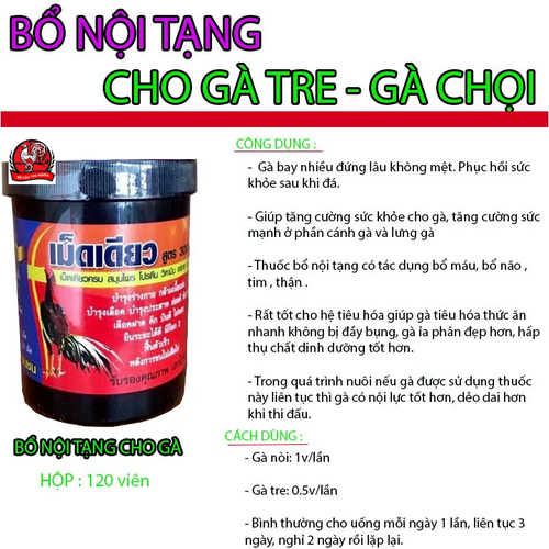 BỔ NỘI TẠNG dành cho gà đá-gà tre