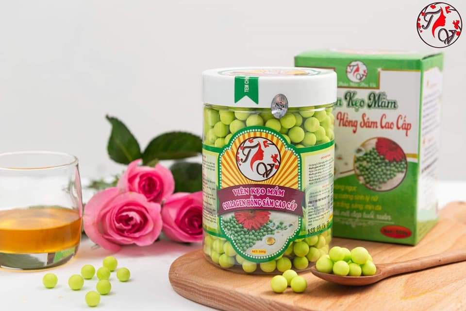 Viên kẹo mầm hồng sâm Collagen