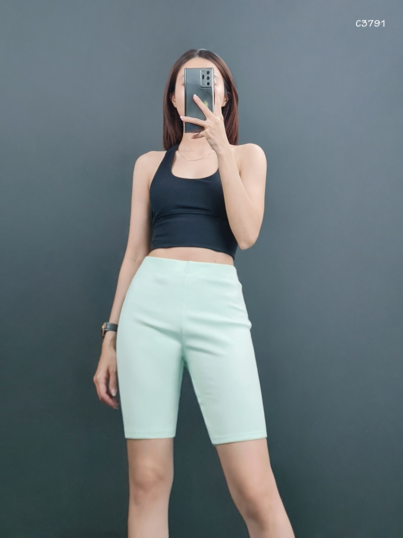 C3791 & c3793 - quần short thun biker trơn