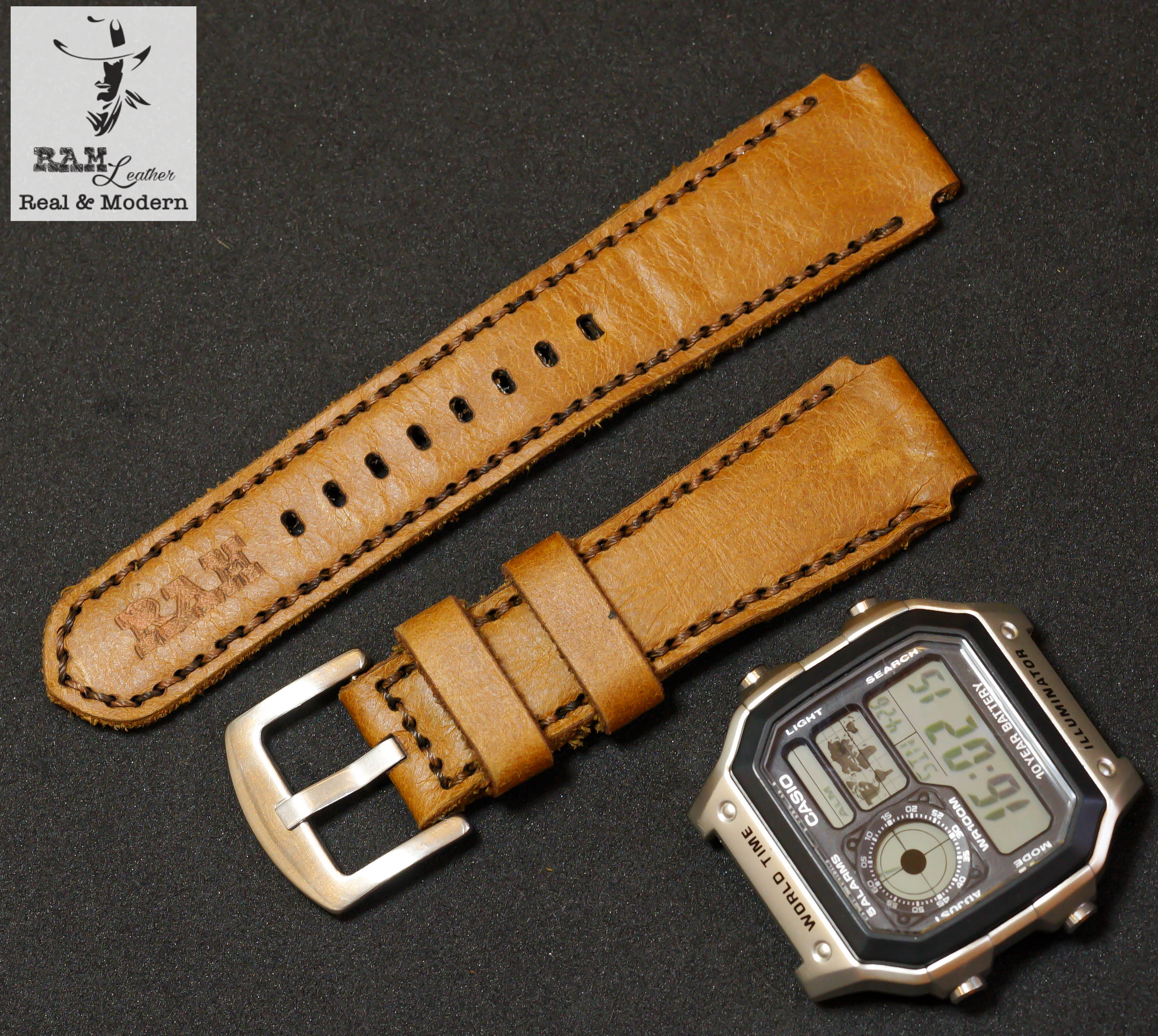 WATCH STRAPS DOUBLE COW LEATHER REAL