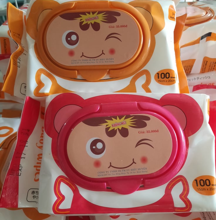 khăn ướt không mùi 100 miếng