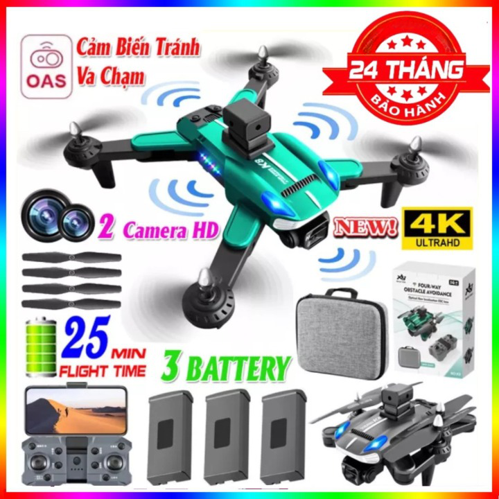 Flycam mini drone camera K8 PRO MAX, flycam, fly cam giá rẻ, play camera 8K điều khiển từ xa định vị G.P.S tự quay đầu về, flaycam trang bị cảm biến tránh va chạm, động cơ không chổi than, thời gian 25 phút