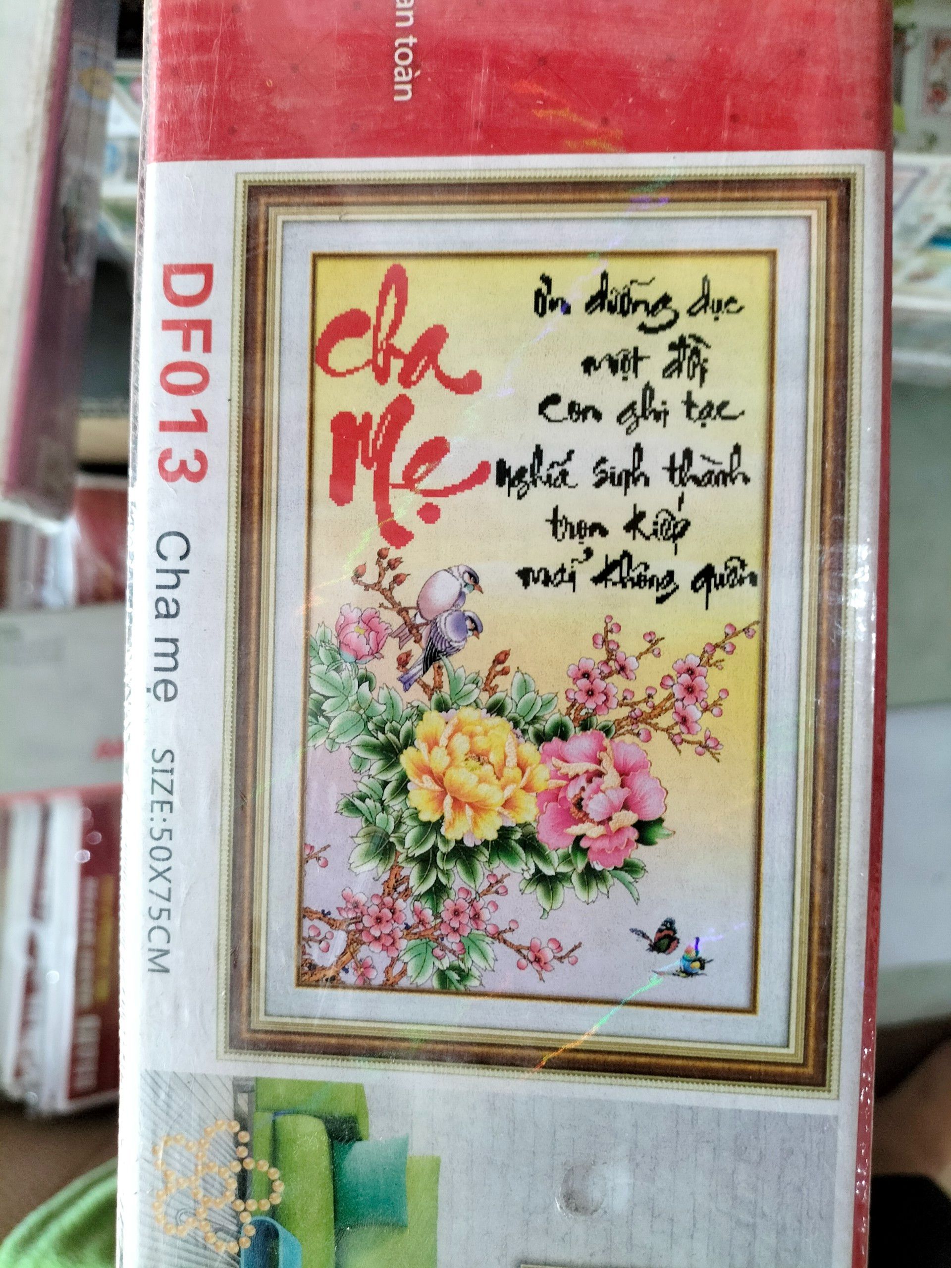 Tranh đính đá Cha Mẹ DF131 (75x48cm)