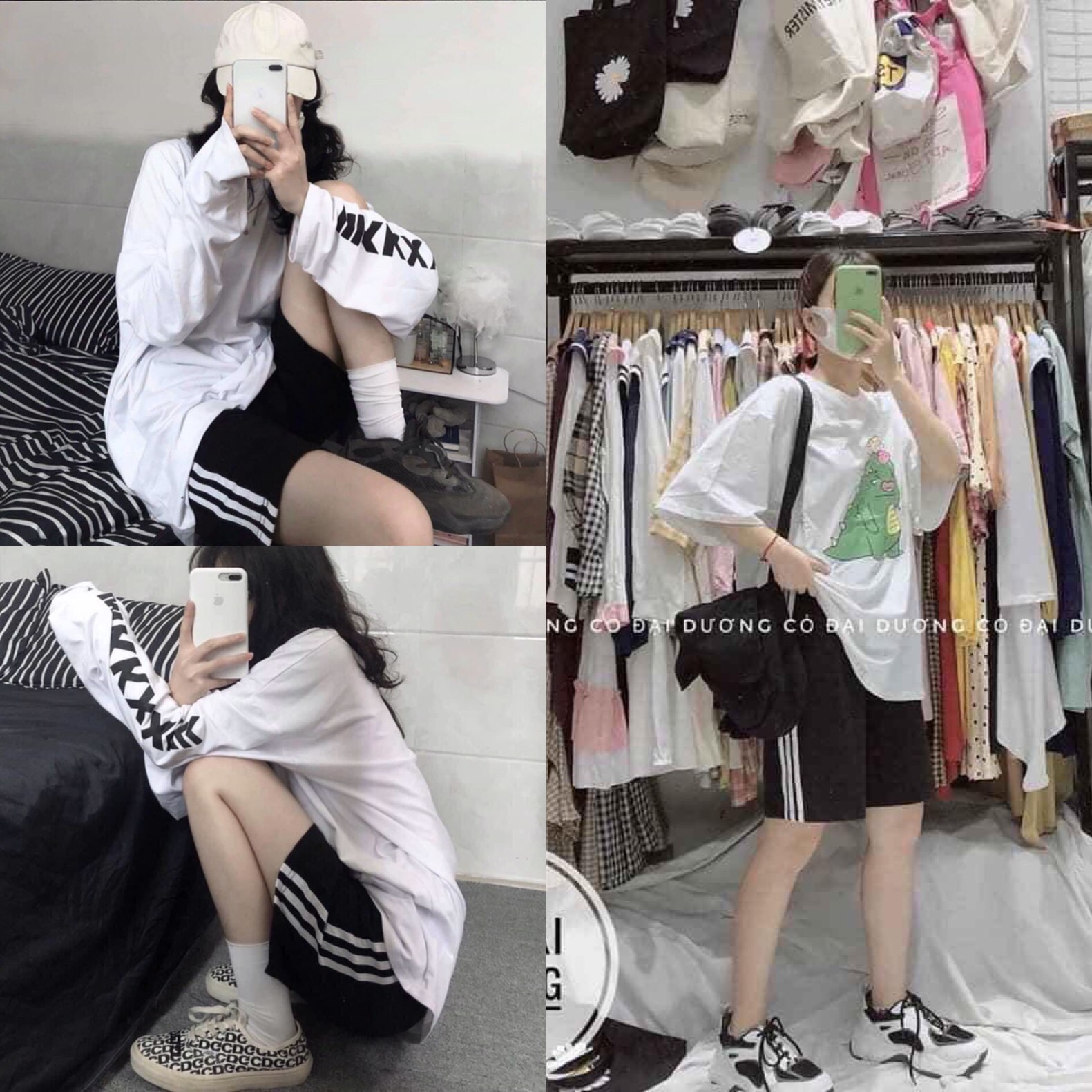 Quần 3 sọc lửng nam nữ dáng basic suông ulzzang/ Quần short thể thao phối sọc trẻ trung cá tính - mocshop