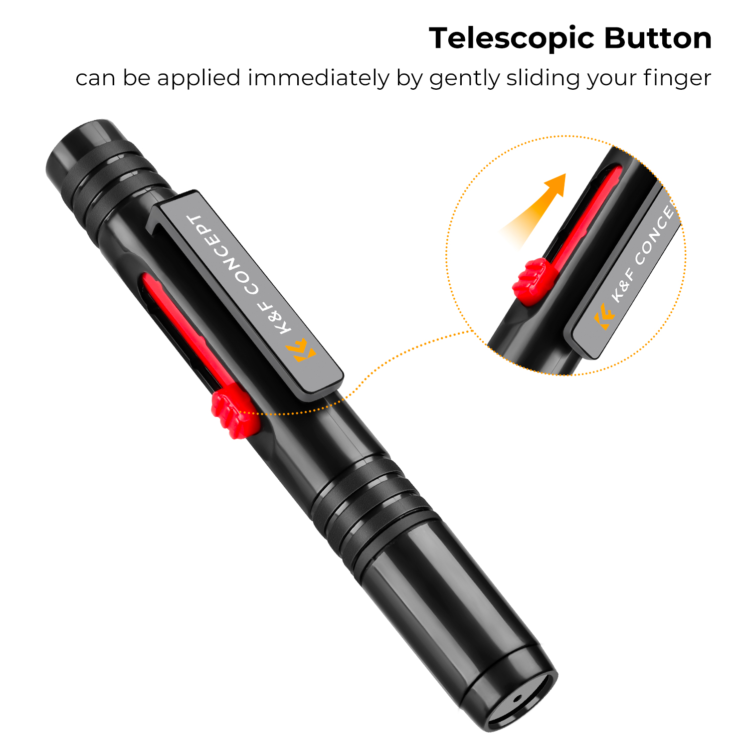 K&F Concept Lens Cleaning Pen with Retractable Soft Brush for Dslr Cameras and Sensitive Electronics Optics Cleaning Tool
