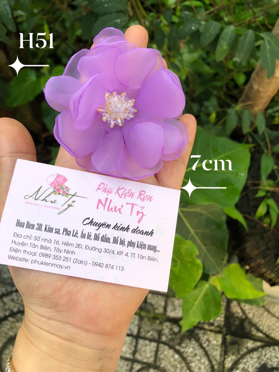[Có sẵn] [Ảnh thật] hoa von rời 7cm nhụy pha lê cao cấp