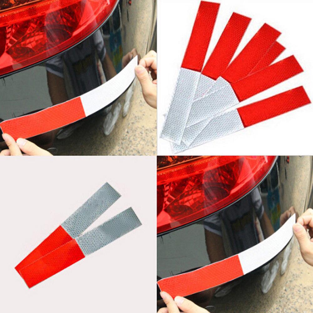 Combo 10 miếng Decal phản quang Trắng Đỏ 4.6cm x 30cm