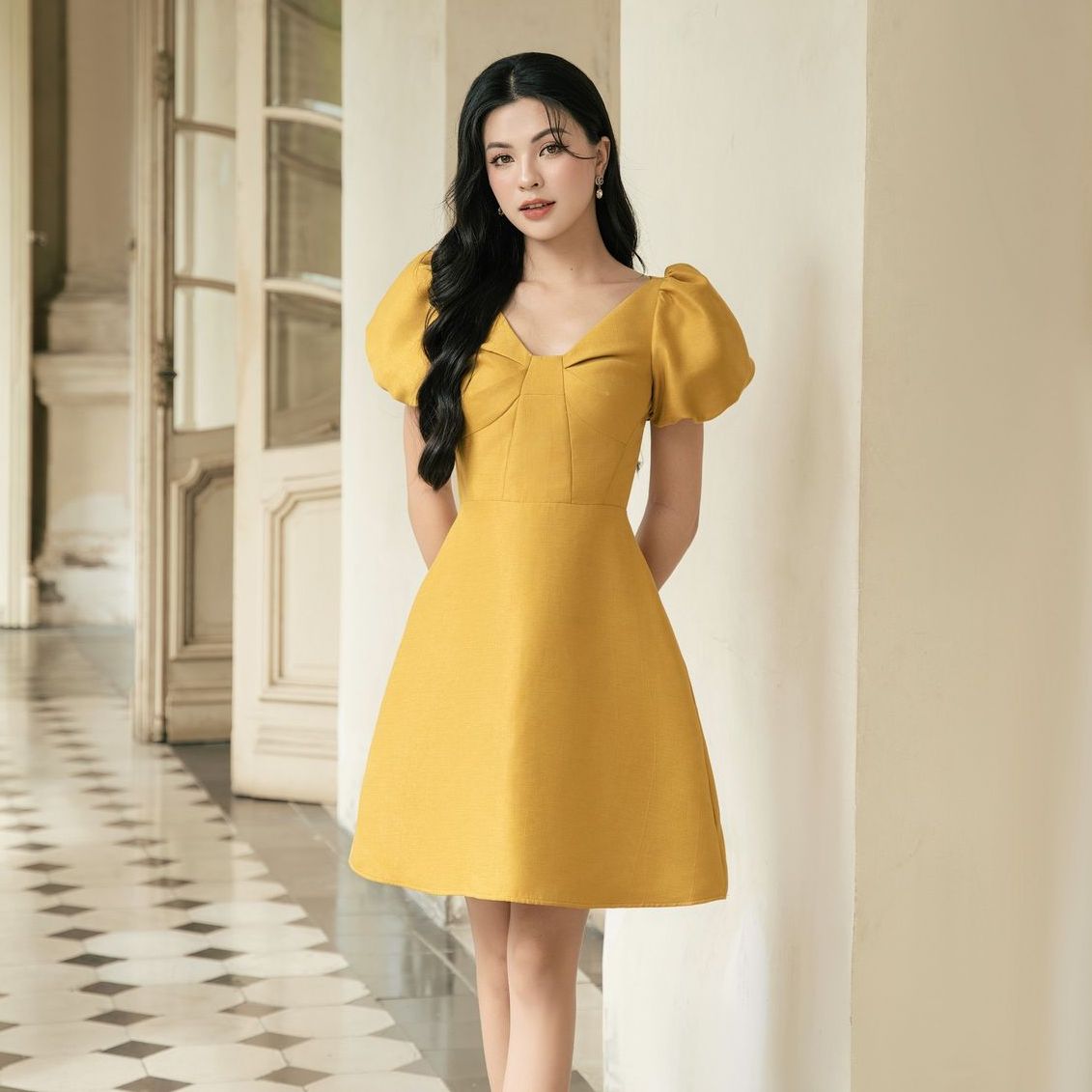 Voucher siêu sale 15% olv - đầm sunny puff dress
