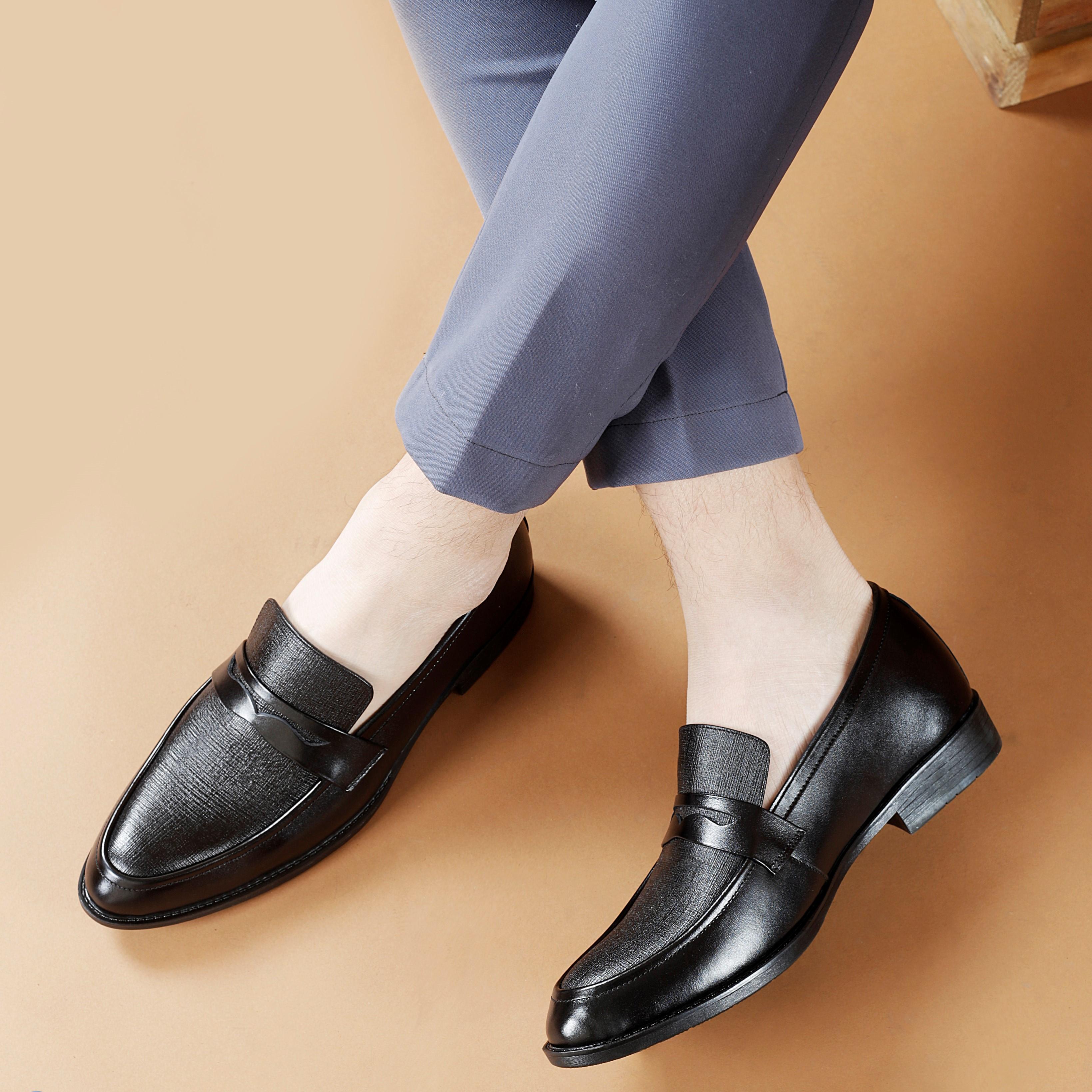 Giày lười Tăng chiều cao SMARTMEN GL-04 Đen