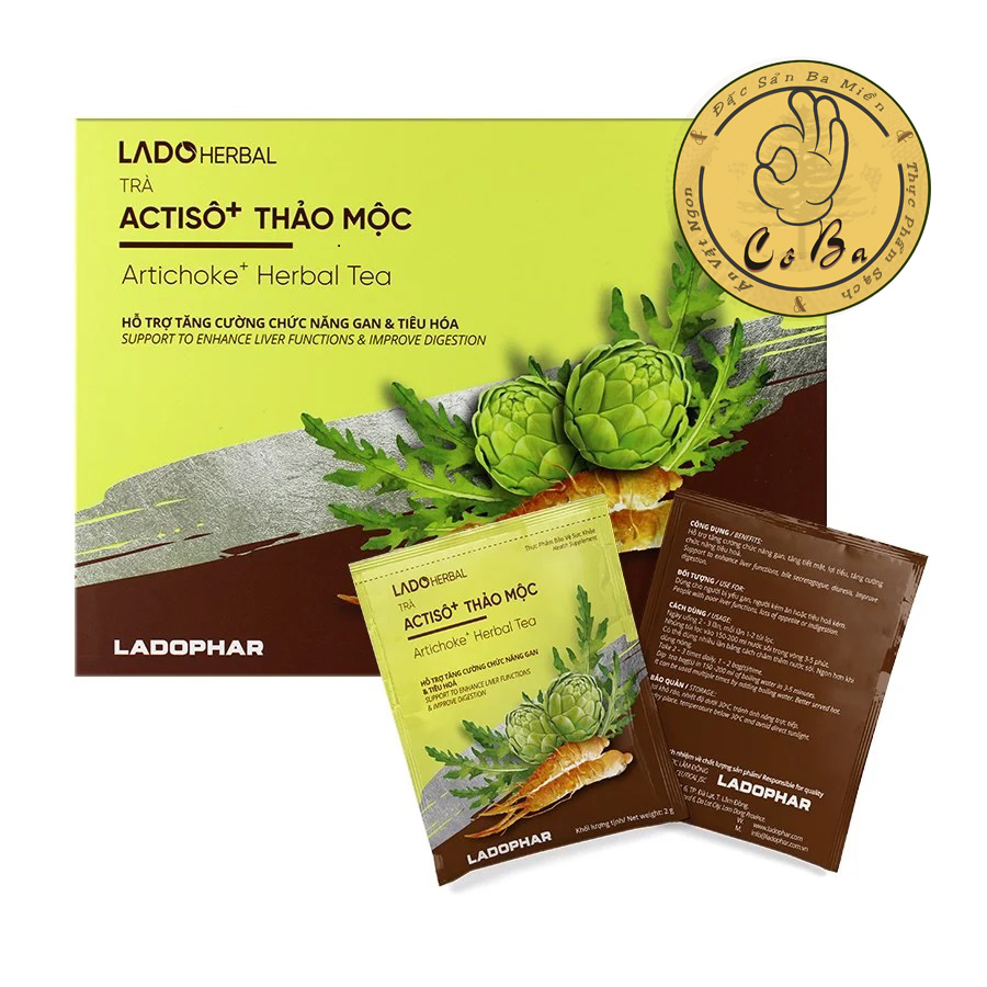 Trà Atiso F (Bao bì mới) hộp 100 túi lọc Ladophar