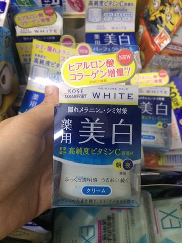 Kem dưỡng trắng da Kose Moisture Mild White 55g