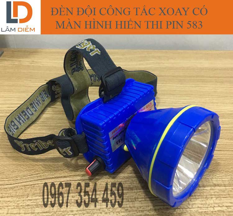 Đèn đội đầu siêu sáng pin siêu bền có màn hình lcd 583