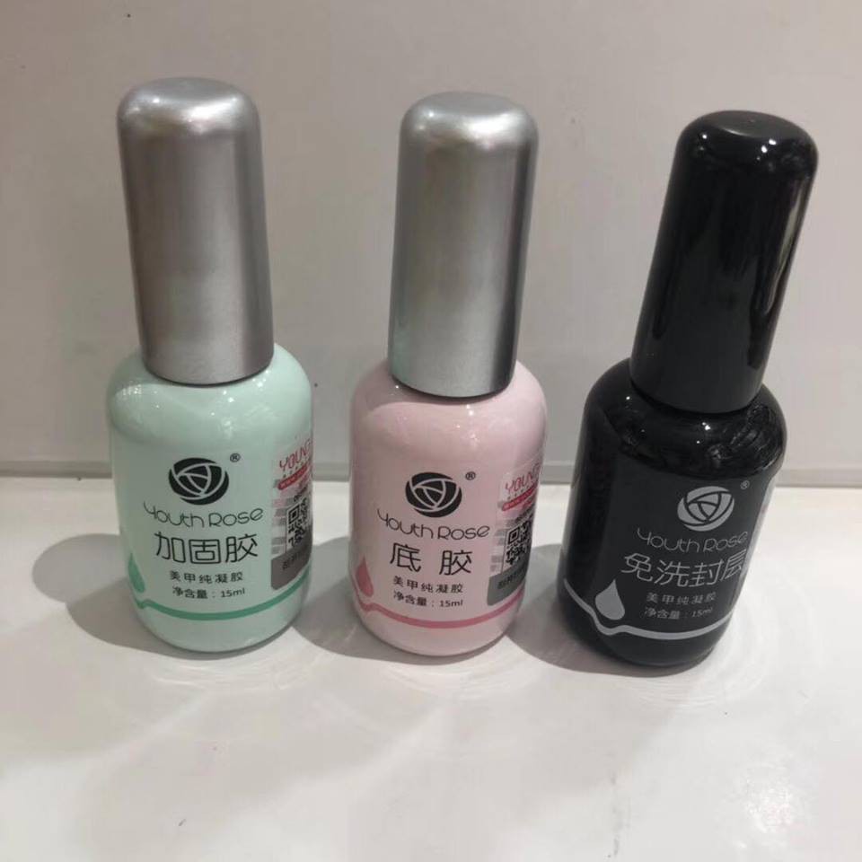 Base-Top-Cứng Móng Hoa Hồng Youth Rose làm móng