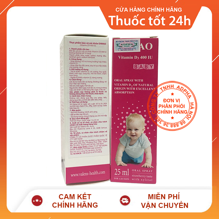 Dimao - Bổ sung Vitamin D3 400IU dạng xịt