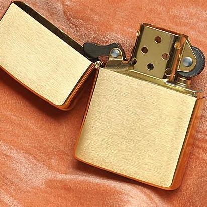 Zippo Lighter Thick Shell 168 - Zippo Armor Brushed Brass 168