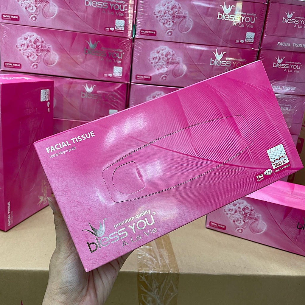 Combo 3 hộp có mã qr - hộp khăn giấy lụa bless you 2 lớp 180 tờ