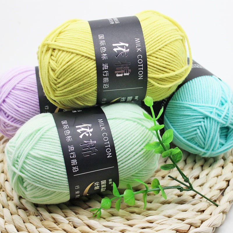 Len Milk Cotton Mác Đen Cuộn 50gr - Hàng Loại 1 (Mã 51-90)