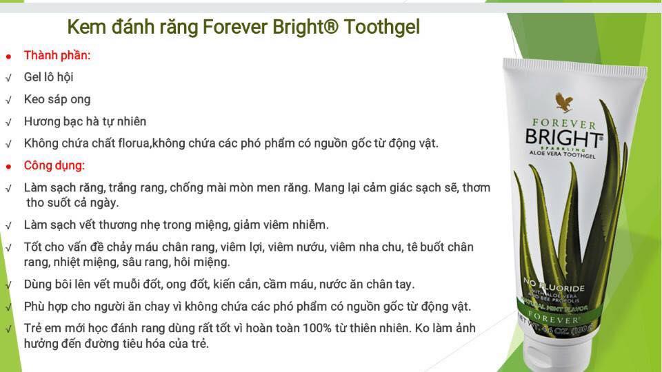 [HCM]KEM ĐÁNH RĂNG LÔ HỘI Forever Bright Toothgel (130ml)