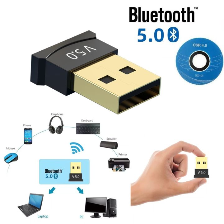 USB Bluetooth Dongle 5.0 giúp máy tính bàn, máy tính cây, Laptop thu phát sóng bluetooth